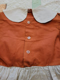 Vintage 1950's Orange and White Dress