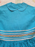 Vintage 1950's Teal Dress with Ric Rac