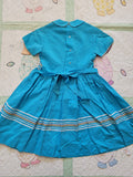 Vintage 1950's Teal Dress with Ric Rac