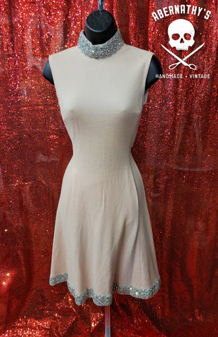 Vintage 1960's AS IS Pink & Rhinestone Dress