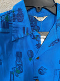 Vintage 1950's Blue Tiki Totem Shirt