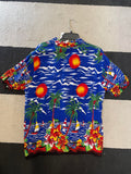 Vintage 1990's Blue & Orange Sunset Print Shirt