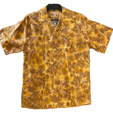 Vintage 1940's Yellow Feather Print Shirt