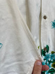 Vintage 1950's White with Blue Hibiscus Shirt