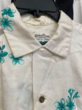 Vintage 1950's White with Blue Hibiscus Shirt