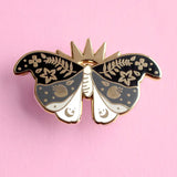 Glitter Punk Moth Enamel Pin