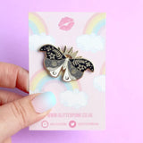 Glitter Punk Moth Enamel Pin