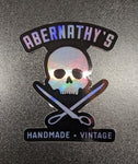 Abernathy's Holographic Skull and Scissors Sticker