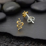 Nina Designs - Gold Snake Post Earrings