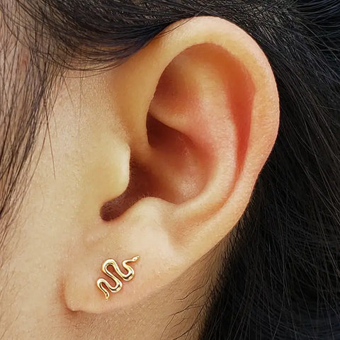 Nina Designs - Gold Snake Post Earrings