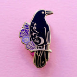 Glitter Punk Crow Enamel Pin