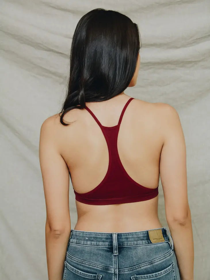 Seamless Lace Up Racer Back Bralette