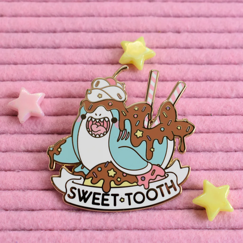 Bright Bat Sweet Tooth Shark Enamel Pin