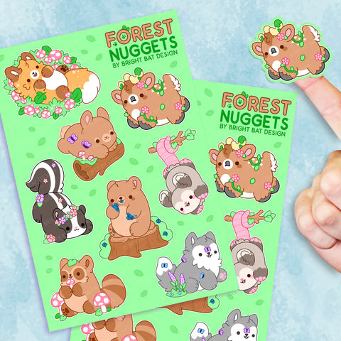 Bright Bat Forest Nuggets Sticker Sheets (2 Pack)