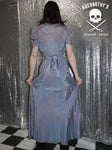 Vintage 1940's Blue Purple Satin Prom Dress