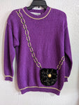 Vintage 80's Purple Purse Sweater