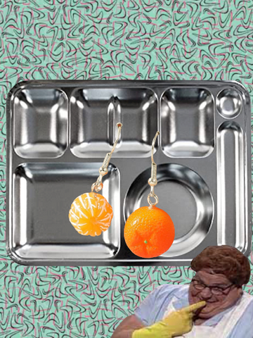 Lunchlady Land Naked Orange Earrings