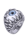 Silver Eyeball in Teeth Ring