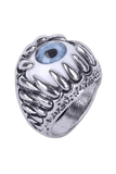 Silver Eyeball in Teeth Ring