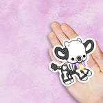 Bright Bat Rattle the Skeleton Cow Vinyl Sticker