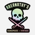 Abernathy's Holographic Skull and Scissors Sticker