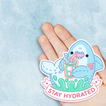 Bright Bat - Stay Hydrated Shark Vinyl Sticker