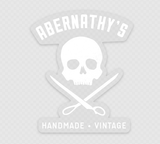 Abernathy's Skull and Scissors Clear Sticker