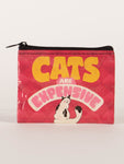 Blue Q Cats Are Expensive Coin Purse