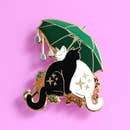 Glitter Punk Umbrella cats enamel pin