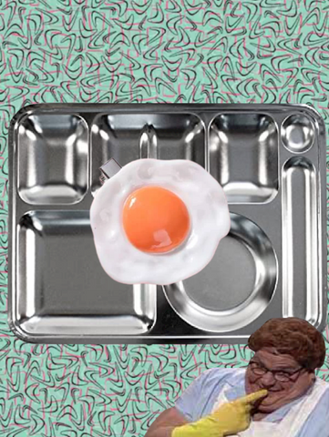 Lunchlady Land Egg for your head hair Clip