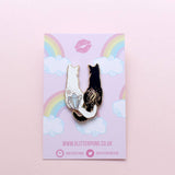 Glitter Punk Fire and Ice Cats Enamel Pin