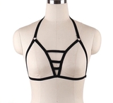 Black Elastic Bra with Linework Harness