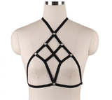 Black Elastic Diamond Cage Harness