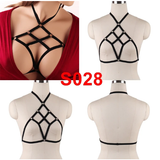 Black Elastic Diamond Cage Harness