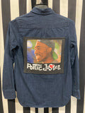 Death Stitch - 2Pac Poetic Justice Denim Long Sleeved Button Up SM