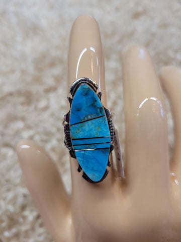 Desert Indian Traders Blue Gem Turqouise Ring #11