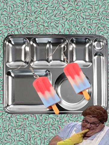 Lunchlady Land Berry Popsicle Earrings